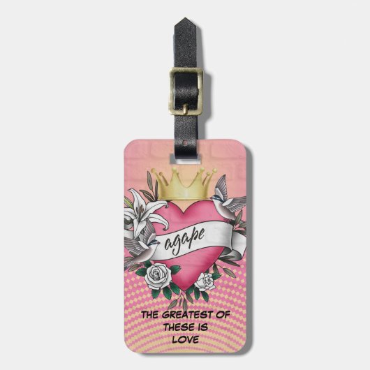 Étiquette À Bagage Agape Love Tattoo Graffiti (Devant Vertical)