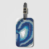 Étiquette À Bagage Agate bleue (Devant Vertical)