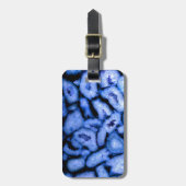 Étiquette À Bagage Agate de quartz bleu, Geodes bleues, motif abstrai (Devant Vertical)