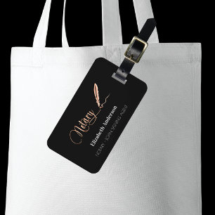 Étiquette À Bagage Agent de signature de crédit noir rose or