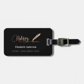 Étiquette À Bagage Agent de signature de crédit noir rose or (Devant horizontal)