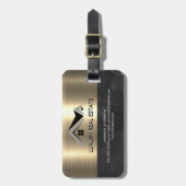 Étiquette À Bagage Agent immobilier | Metallic Gold Marble Business (Devant Vertical)