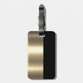Étiquette À Bagage Agent immobilier | Metallic Gold Marble Business (Dos Vertical)