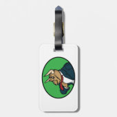 Étiquette À Bagage Aggressive Bull in Business Suit (Dos Vertical)