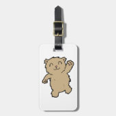 Étiquette À Bagage Agiter Adorable Ours Souriant (Devant Vertical)