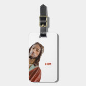 Étiquette À Bagage Ahem Funny Jésus sur l'arrière - plan blanc (Devant Vertical)