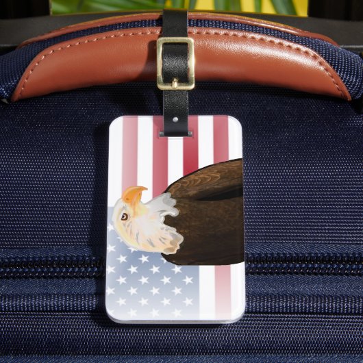 Étiquette À Bagage Aigle avec drapeau américain (Insitu Rectoal 2)