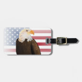 Étiquette À Bagage Aigle avec drapeau américain (Devant horizontal)