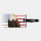 Étiquette À Bagage Aigle avec drapeau américain (Dos horizontal)