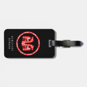 Étiquette À Bagage Aigle double rouge autochtone de la tribu Haida (Dos horizontal)