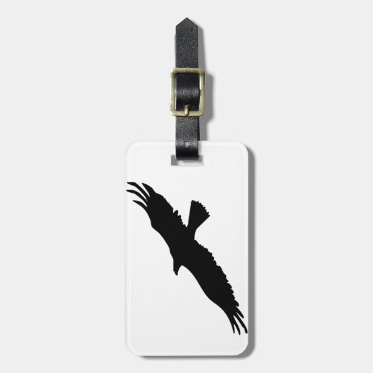 Étiquette À Bagage Aigle noir et blanc (Devant Vertical)