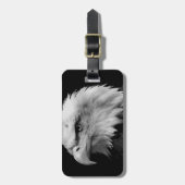 Étiquette À Bagage Aigle noir et blanc (Devant Vertical)