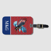 Étiquette À Bagage Aigle Patriotique Américain Rouge Blanc Bleu (Devant Horizontal)