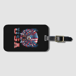 Étiquette À Bagage Aigle Patriotique Drapeau USA