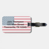 Étiquette À Bagage Aigle patriotique et drapeau américain (Dos horizontal)