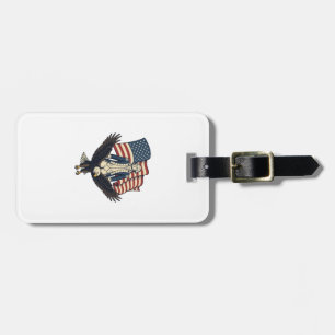 Étiquette À Bagage Aigle Patriotique et Général Colonial Vintage Vect