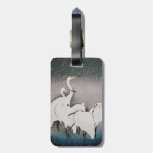 Étiquette À Bagage Aigrettes japonaises Grues Koson Neige d'hiver (Dos Vertical)