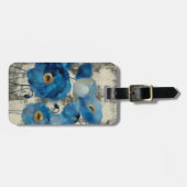 Étiquette À Bagage Aigue-marine florale (Devant horizontal)