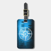 Étiquette À Bagage Aiguille de compas monogramme brouillard dans la f (Devant Vertical)