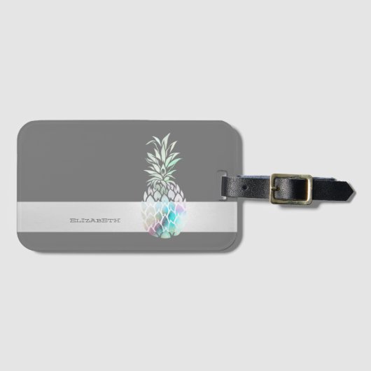 Étiquette À Bagage Aiguille tendance, Grille - Personnalisée (Devant Horizontal)