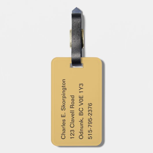 Étiquette À Bagage Ailes pilotes de Moose Bush (Dos Vertical)