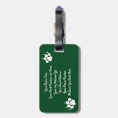 Étiquette À Bagage Aimé et protégé par un berger allemand (Dos Vertical)