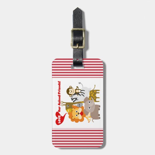 Étiquette À Bagage Aimez nos amis animaux (Devant Vertical)