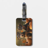 Étiquette À Bagage Airedale Chiot Automne Citrouille délice (Dos Vertical)