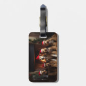 Étiquette À Bagage Airedale près de la cheminée Noël (Dos Vertical)