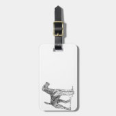 Étiquette À Bagage Airedale Terrier Dessin de chien élégant (Devant Vertical)