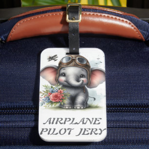 ÉTIQUETTE À BAGAGE AIRPLANE PILOTE JERY