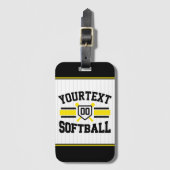 Étiquette À Bagage AJOUT PERSONNALISÉ NOM Softball Player Varsity Tea (Devant Vertical)