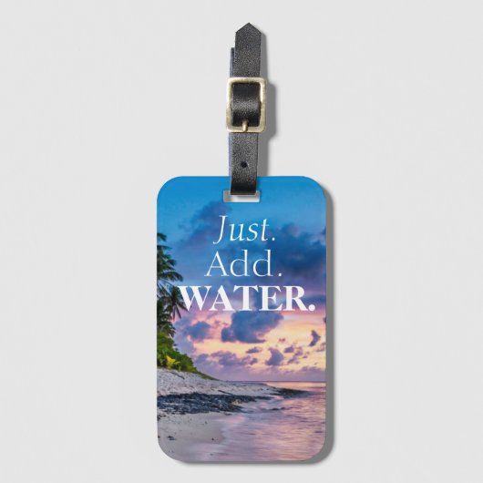 Étiquette À Bagage Ajouter De L'Eau Beau Coucher de soleil Tropical & (Devant Vertical)