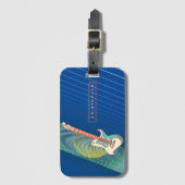 Étiquette À Bagage Ajouter le nom Cool Modern Turquoise & Blue Electr (Devant Vertical)