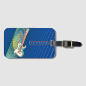 Étiquette À Bagage Ajouter le nom Cool Modern Turquoise & Blue Electr (Devant Horizontal)