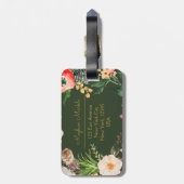 Étiquette À Bagage Ajouter le nom Personnalisé Moderne Élégant Or Flo (Dos Vertical)