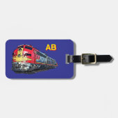 Étiquette À Bagage Ajouter les initiales Nom et détails - Locomotive  (Devant horizontal)