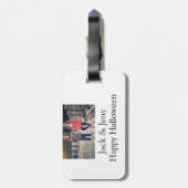 Étiquette À Bagage ajouter nom photo texte Halloween enfant fille gar (Dos Vertical)