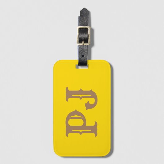 Étiquette À Bagage Ajouter un monogramme initial personnalisé simple (Devant Vertical)