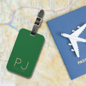 Étiquette À Bagage Ajouter un monogramme initial personnalisé simple