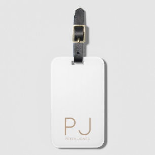 Étiquette À Bagage Ajouter un monogramme initial personnalisé simple