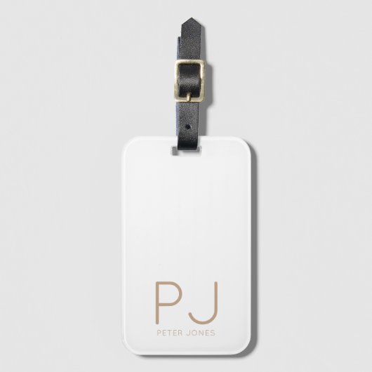 Étiquette À Bagage Ajouter un monogramme initial personnalisé simple (Devant Vertical)