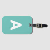 Étiquette À Bagage Ajouter un monogramme personnalisé Simple moderne (Devant Horizontal)