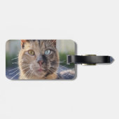 Étiquette À Bagage Ajouter une Personnaliser photo de chat (Dos horizontal)