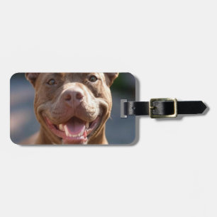 Étiquette À Bagage Ajouter une Personnaliser photo Pit Bull