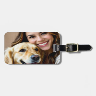 Étiquette À Bagage Ajouter une photo de Golden Retriever Personnalise