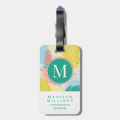 Étiquette À Bagage Ajouter vos informations | Abstrait visage frais (Dos Vertical)