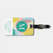 Étiquette À Bagage Ajouter vos informations | Abstrait visage frais (Dos horizontal)