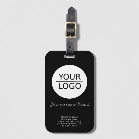 Étiquette À Bagage Ajouter votre logo Custom Text Promotion de sociét (Devant Vertical)