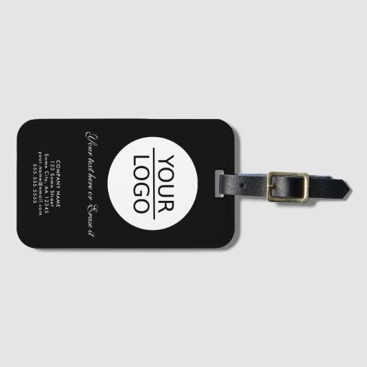 Étiquette À Bagage Ajouter votre logo Custom Text Promotion de sociét (Devant Horizontal)